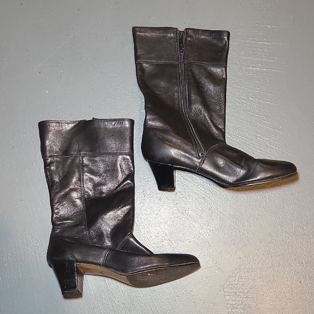 Black Leather Women's Boots